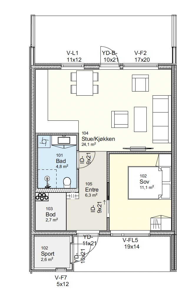 Illustrasjon av planløsning Galleribilde