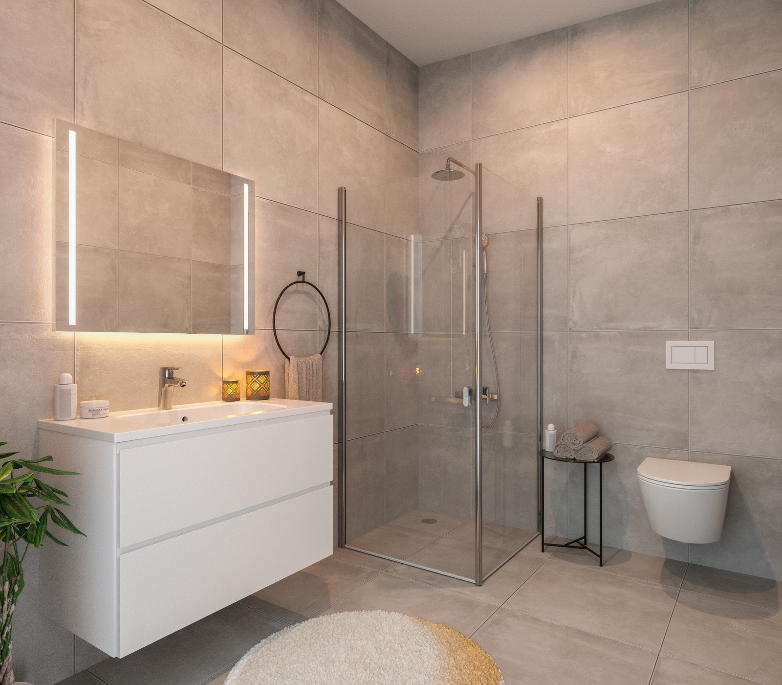 Bad- Illustrasjon (bildet er fra leilighet på 70kvm) Galleribilde