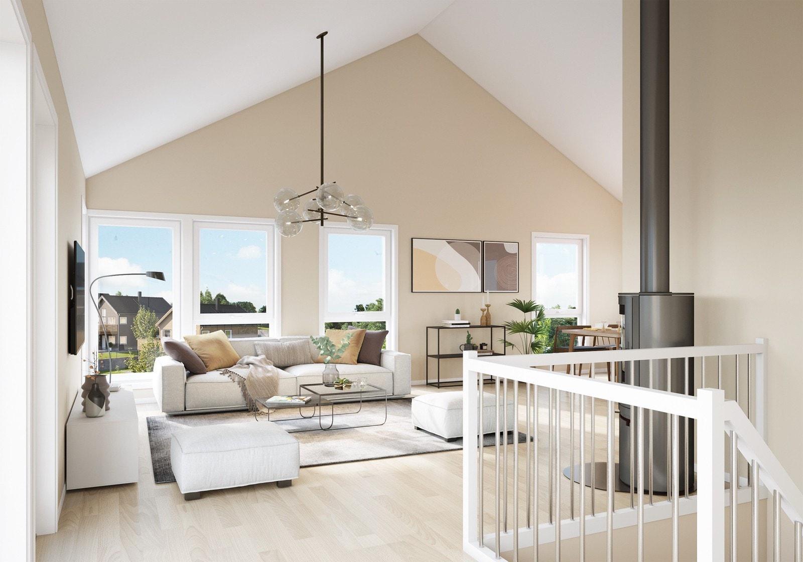 Illustrasjon av stue - Hus 9 Galleribilde