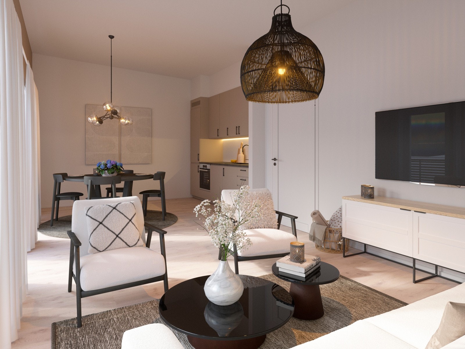 Illustrasjon - Stue/kjøkken (leilighet 71kvm) Galleribilde