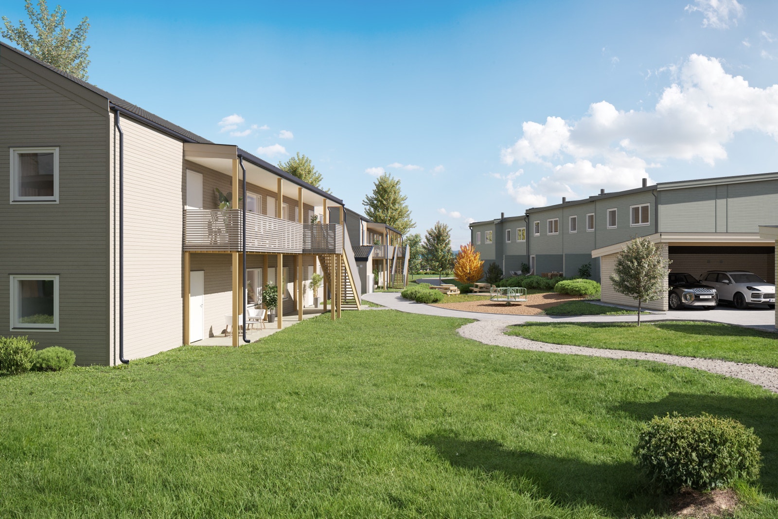 Områdebilde mellom Hus 1 og Hus 3 Galleribilde