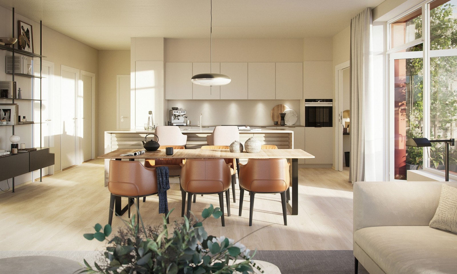 Leilighetene vil ha en moderne leveranse, som 1-stavs parkett, HTH kjøkken og vannbåren gulvvarme for å nevne noe.Illustrasjon, endringer vil forekomme. Galleribilde