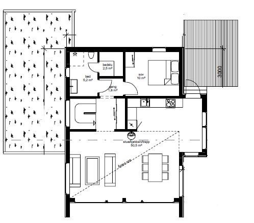Planløsning 1. etg. Galleribilde