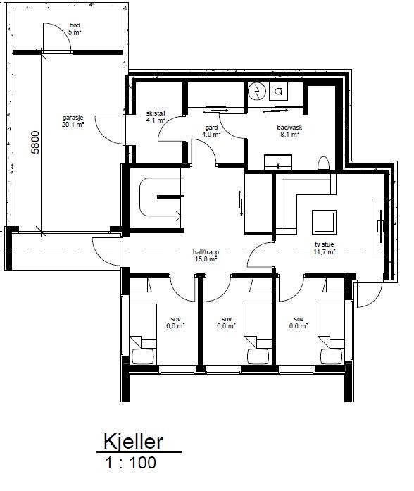 Planløsning kjeller Galleribilde
