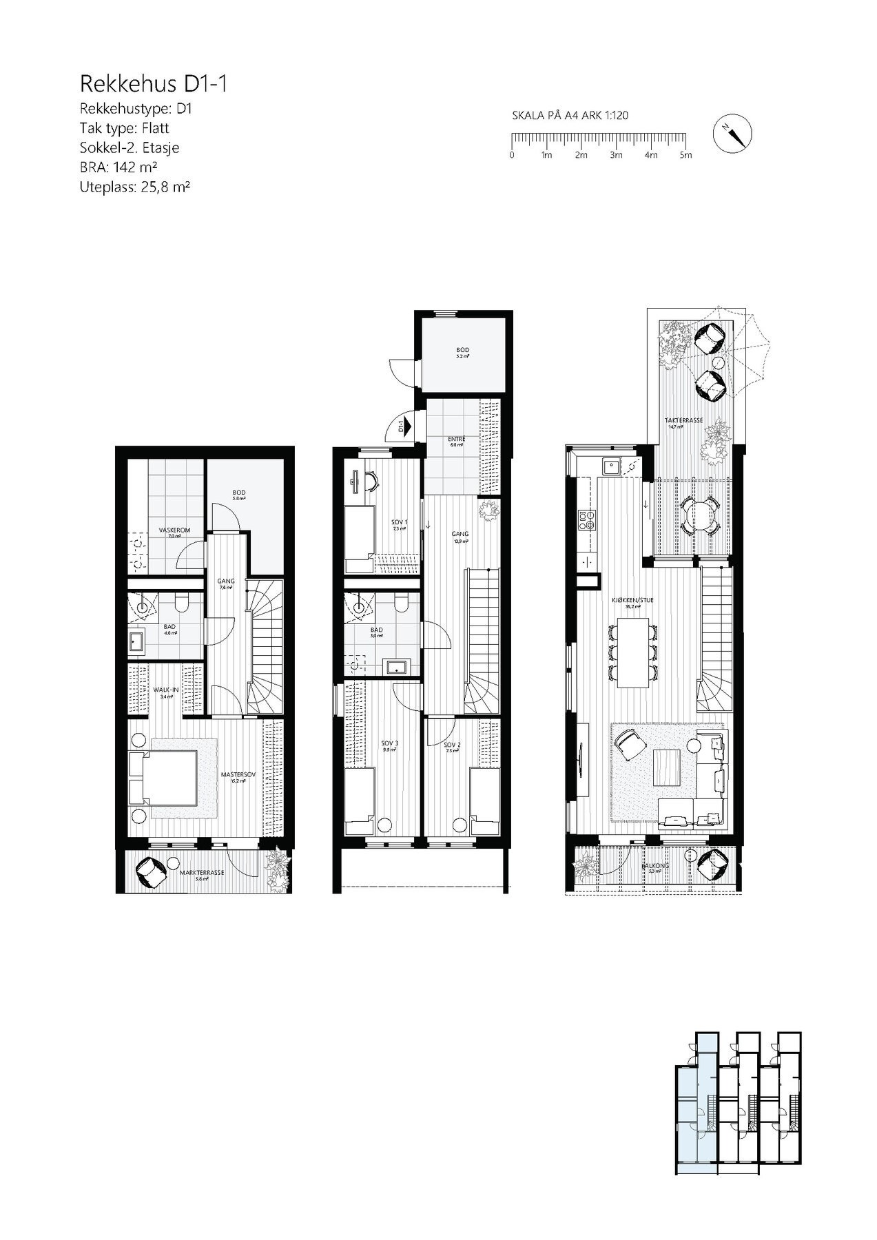 Planløsningen til rekkehuset Galleribilde