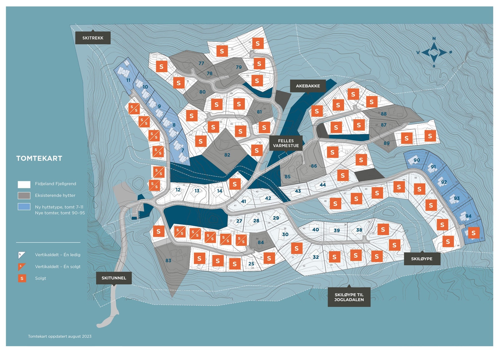 Oversikt over ledige / solgte tomter Galleribilde