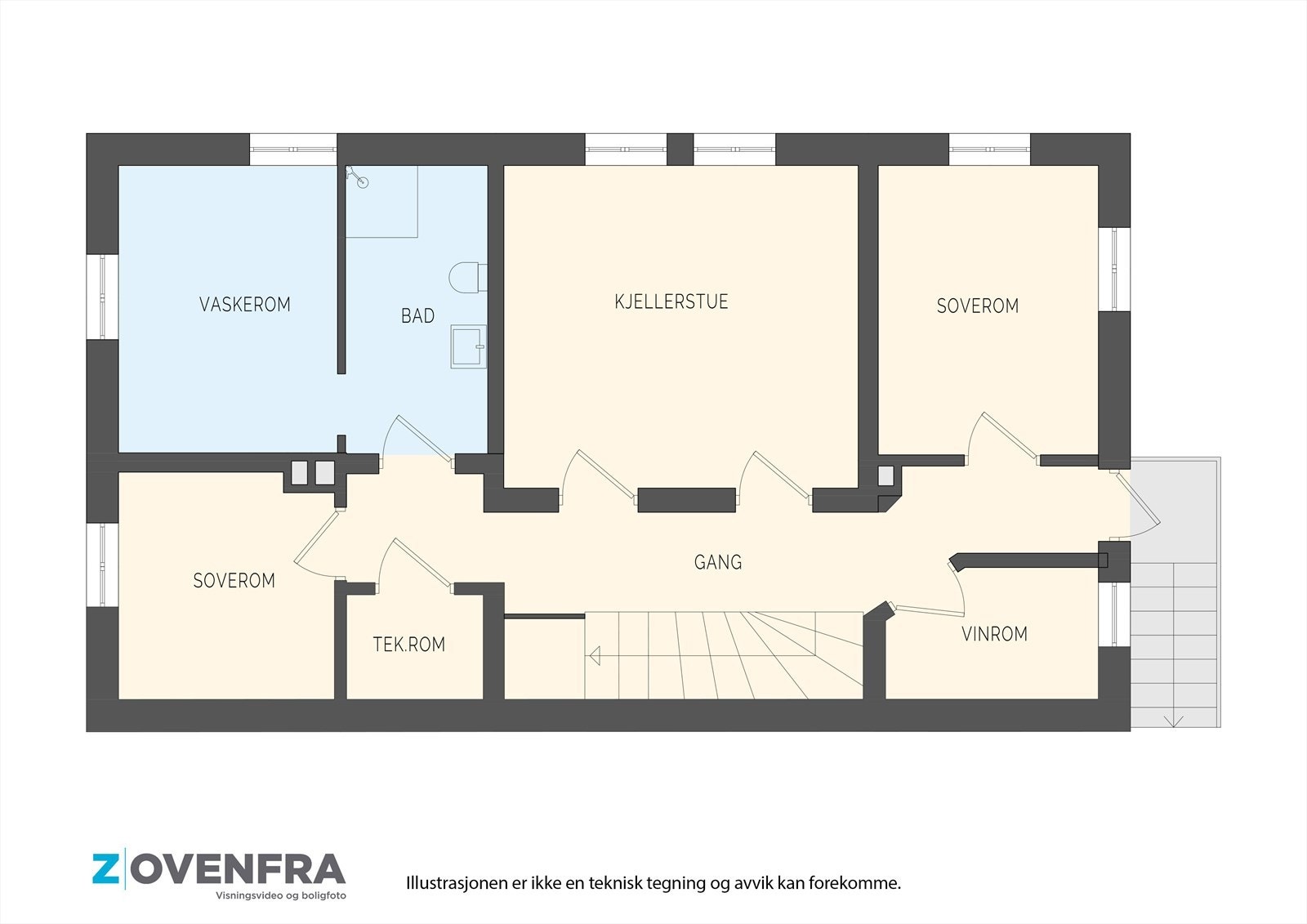 Plantegning kjeller. Galleribilde