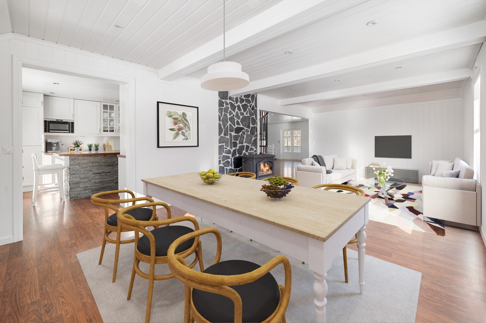 Spisestue/ stue hoveddel 2 etg. Illustrert. Galleribilde