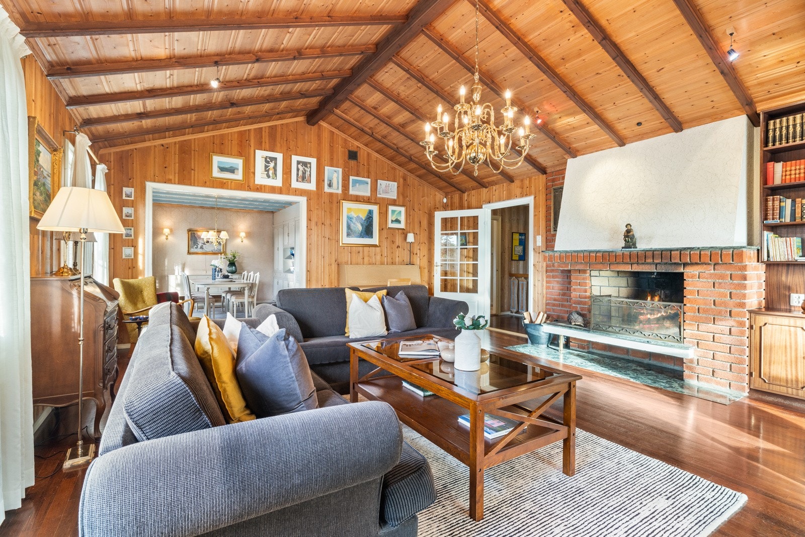 Merbau parkett på gulv Galleribilde