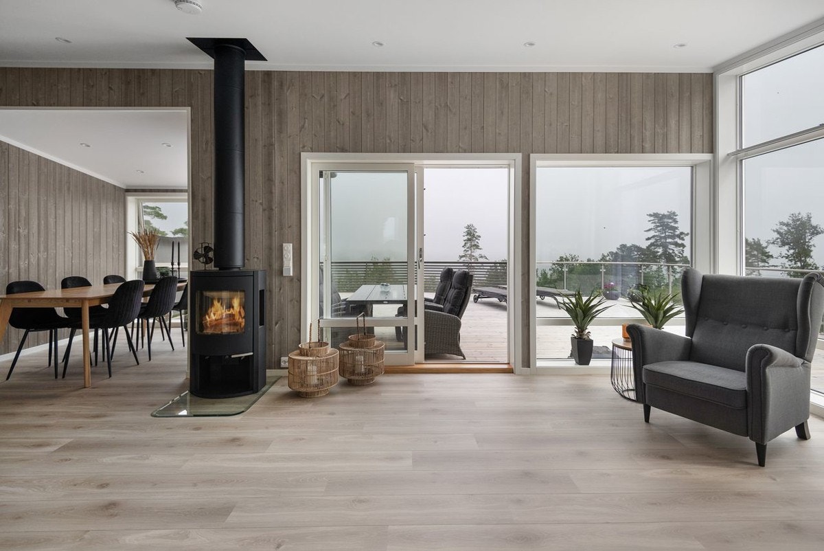 Bilde fra tilsvarende hytte ferdig oppført med kundetilpasninger Galleribilde