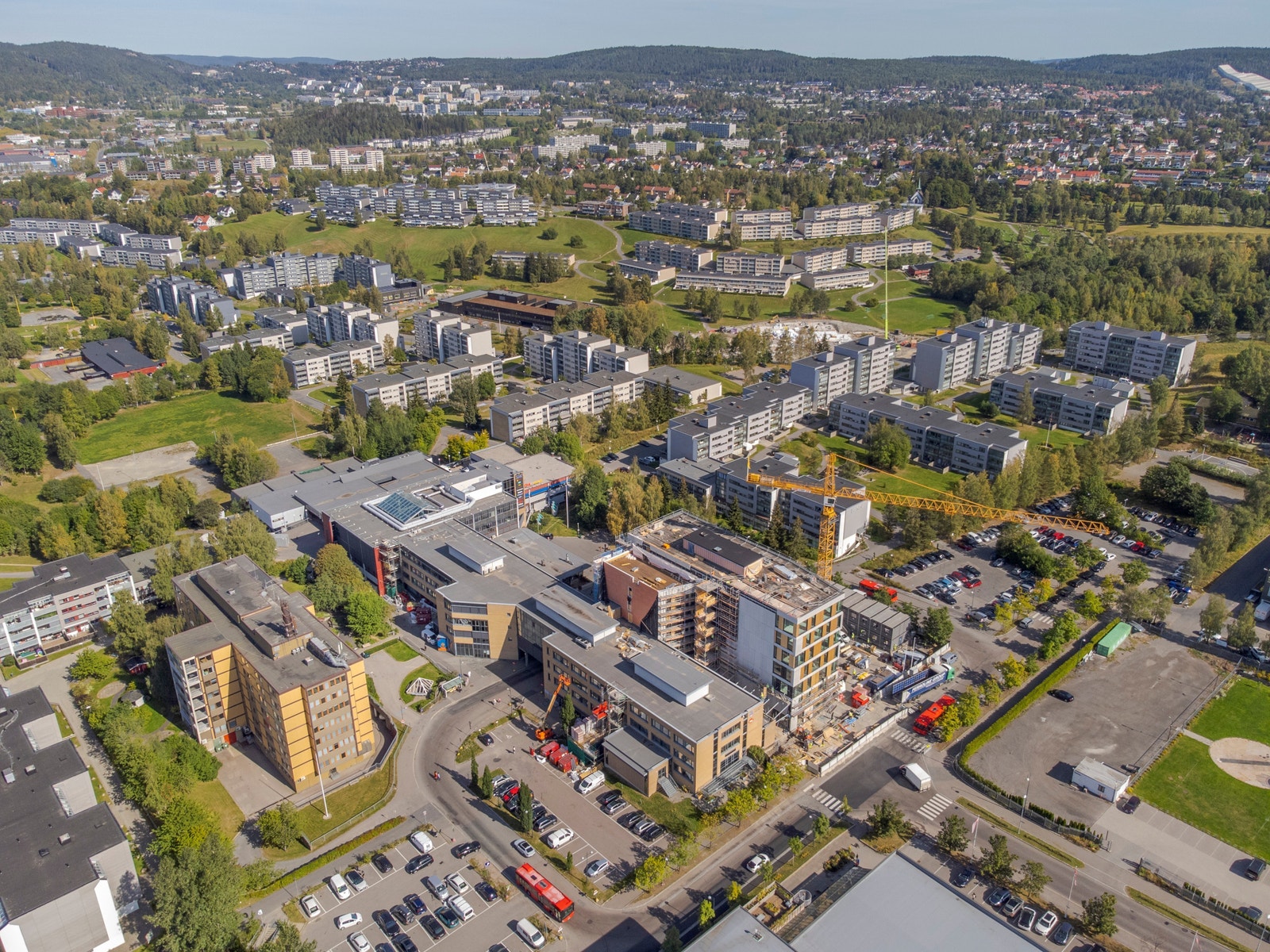 Dronebilde av området Galleribilde