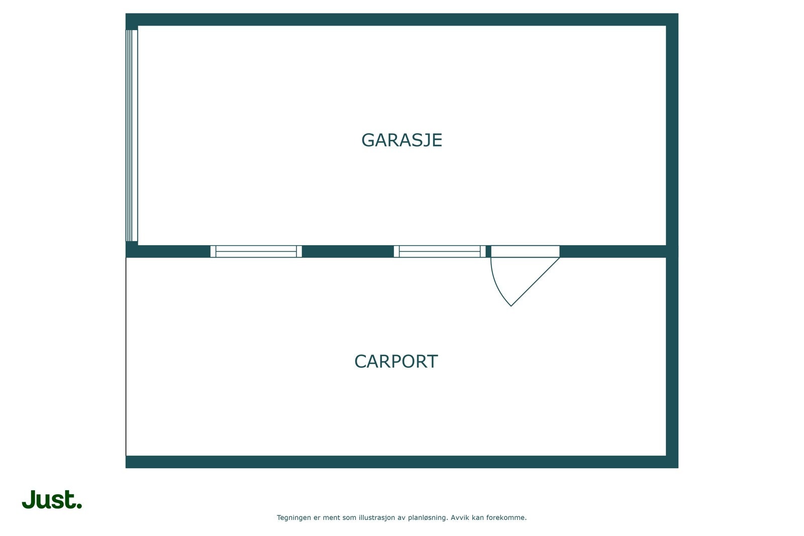 Planskisse frittstående garasje/carport. Galleribilde