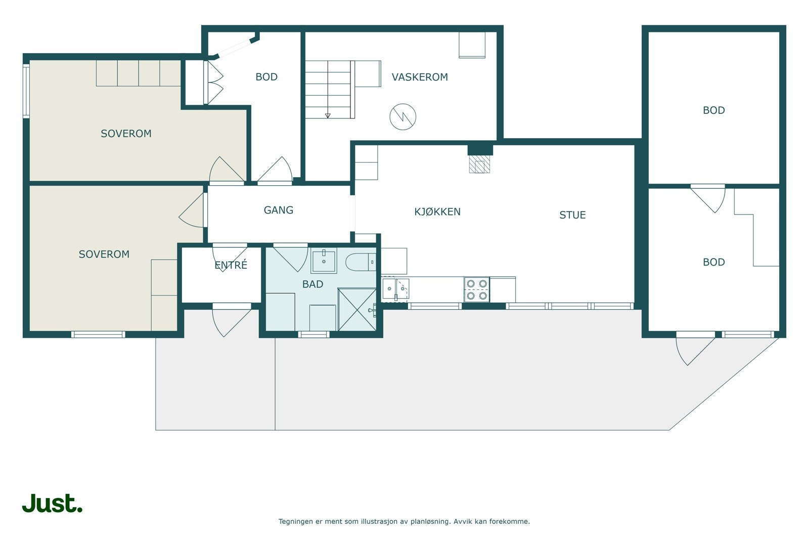 Planskisse underetasje/utleiedel. Galleribilde