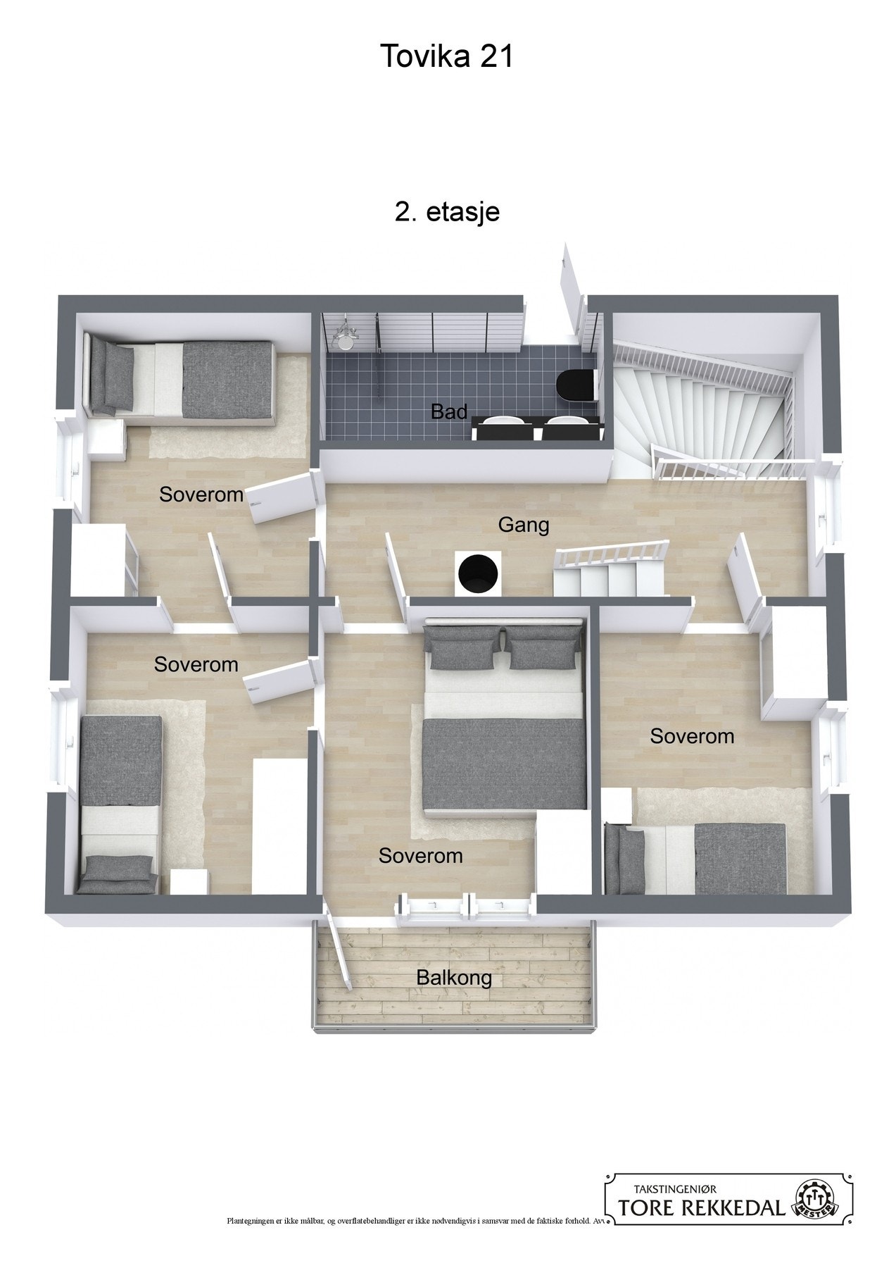 Tovika 21 - 2. etasje - 3D Floor Plan Galleribilde