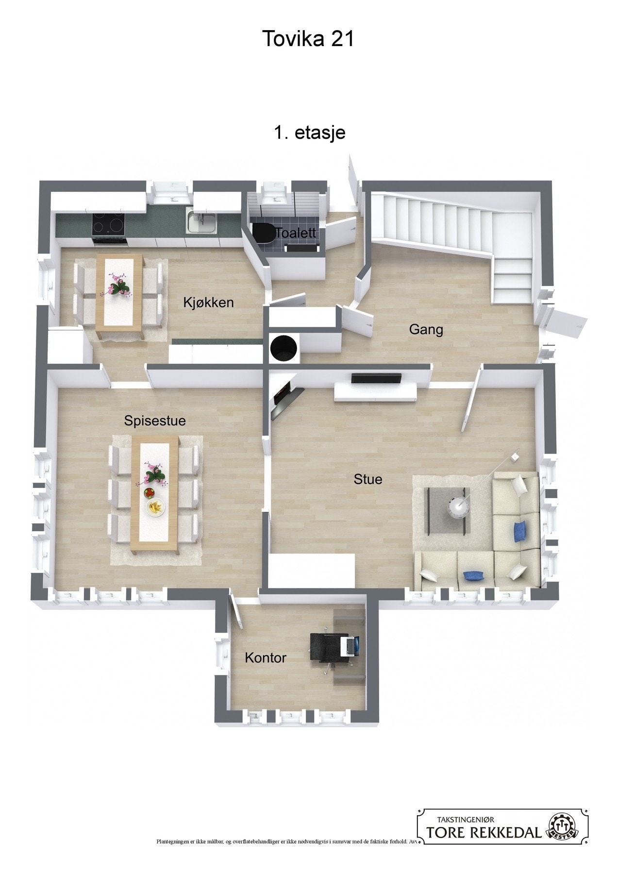 Tovika 21 - 1. etasje - 3D Floor Plan Galleribilde