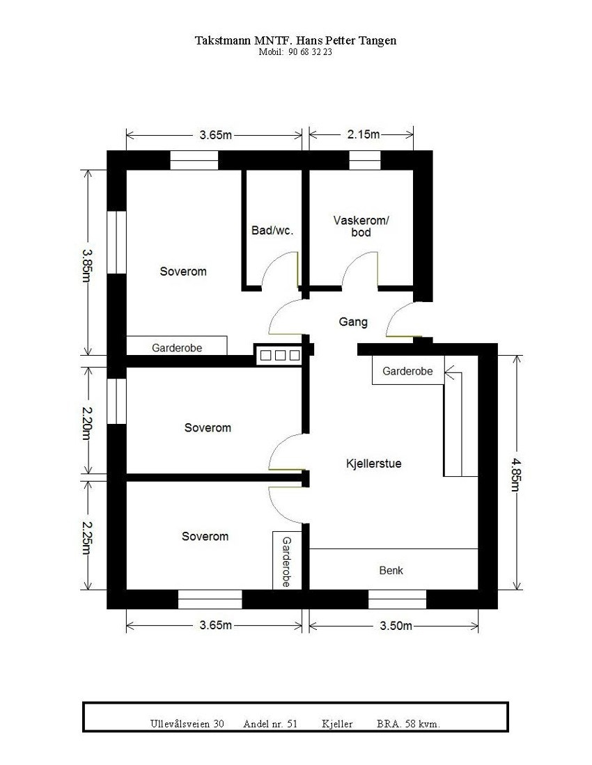 Plantegning kjelleretasje Galleribilde