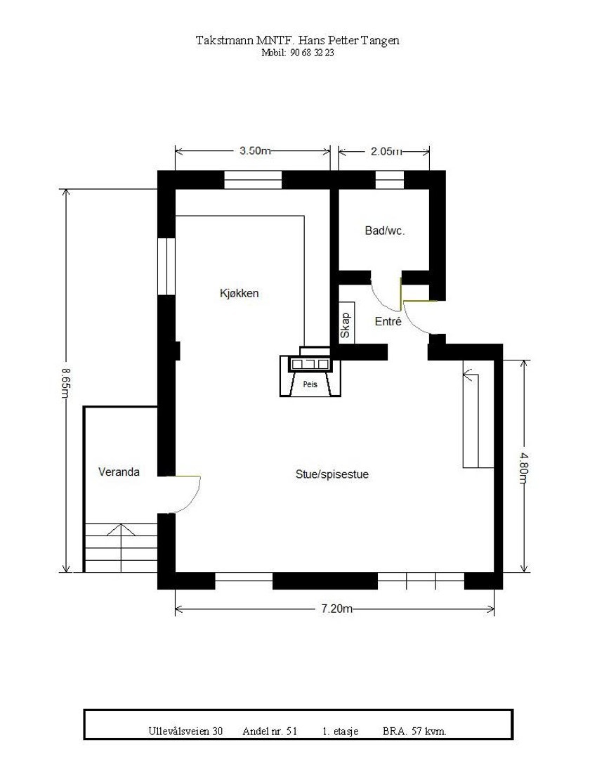 Plantegning 1. etasje Galleribilde