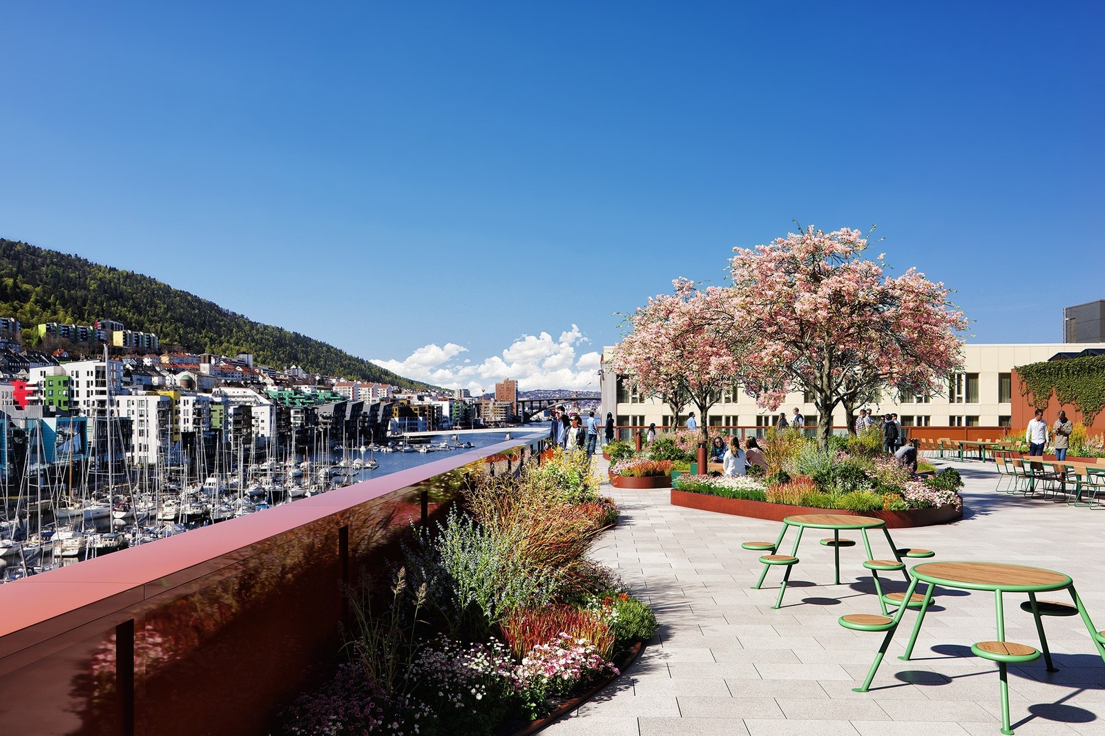 Fenderen får kanskje byens flotteste takterrasse, med gode solforhold og flott utsikt! Galleribilde