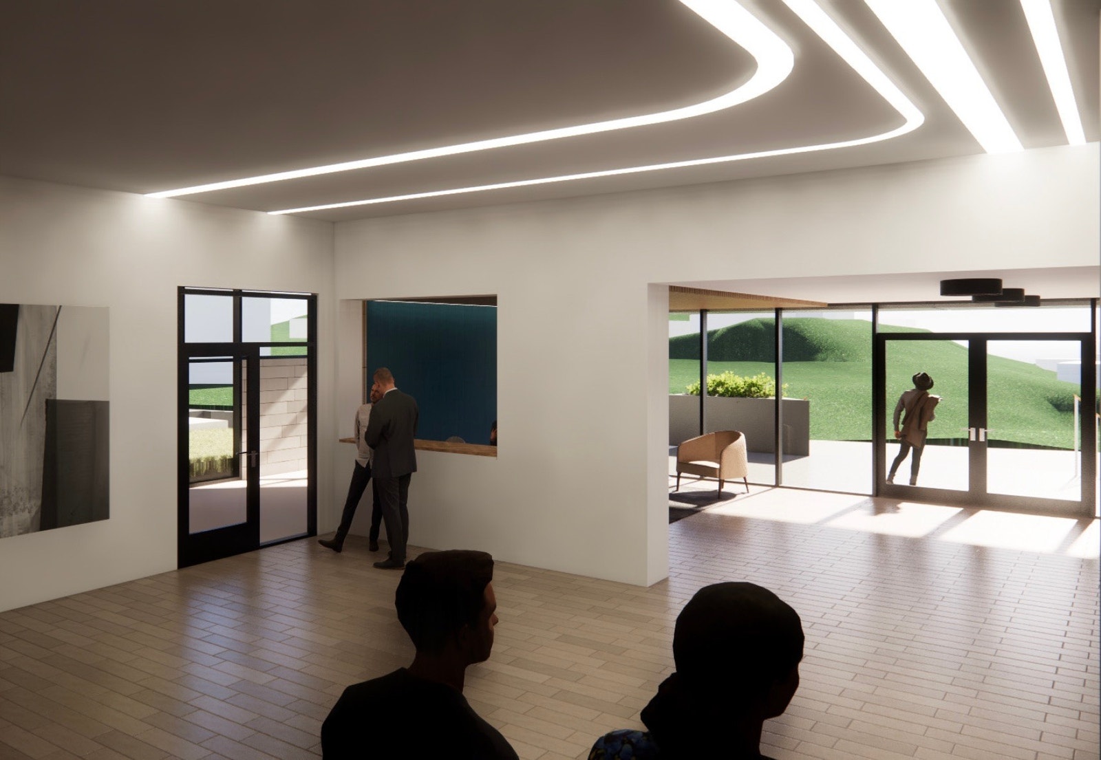 Midtunhaugen 10. Skisse på ny hovedinngang. Galleribilde