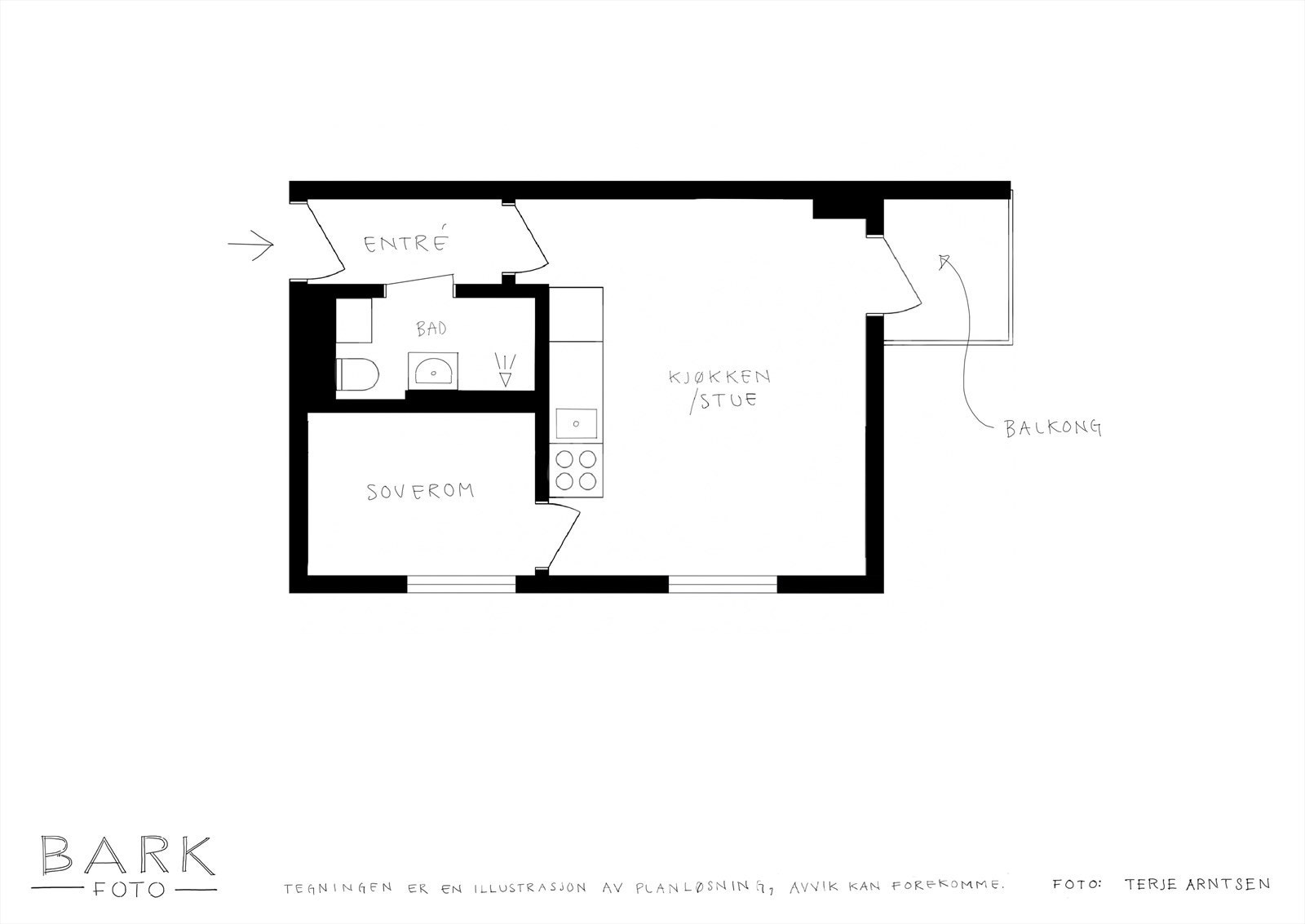 Ekstremt arealeffektivt innredet - veldig funksjonell leilighet. Galleribilde