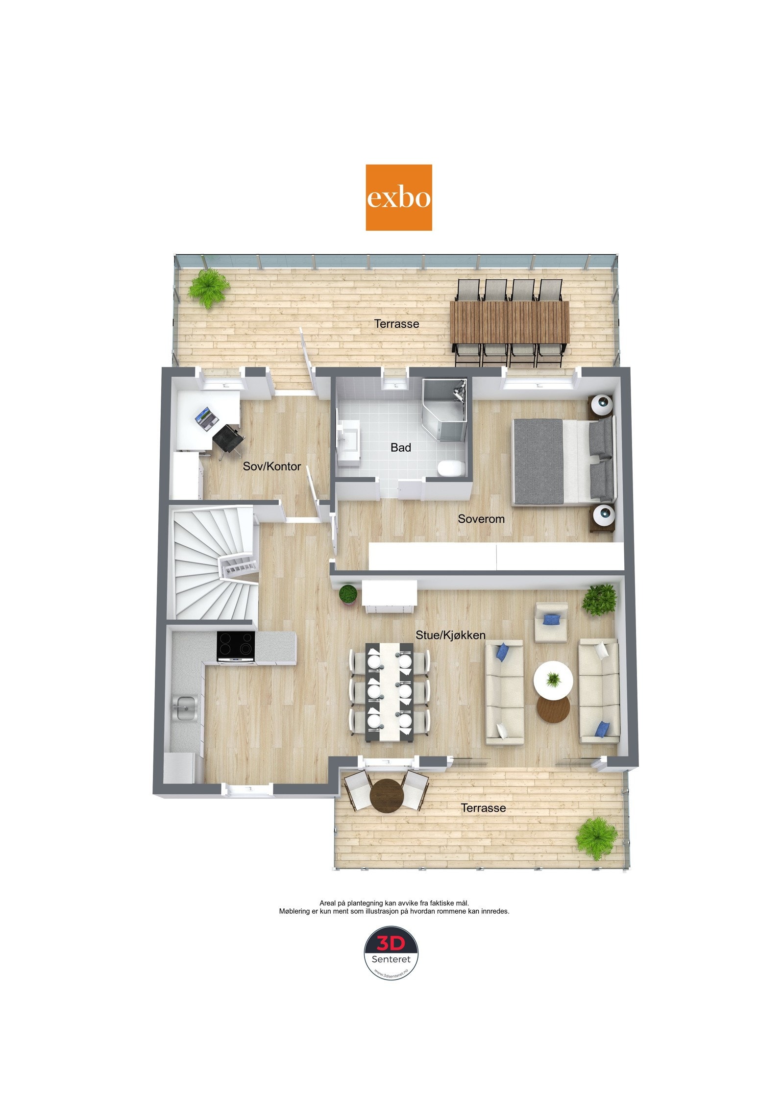 Torjusheia - Planskisse 2 - 3D Floor Plan Galleribilde