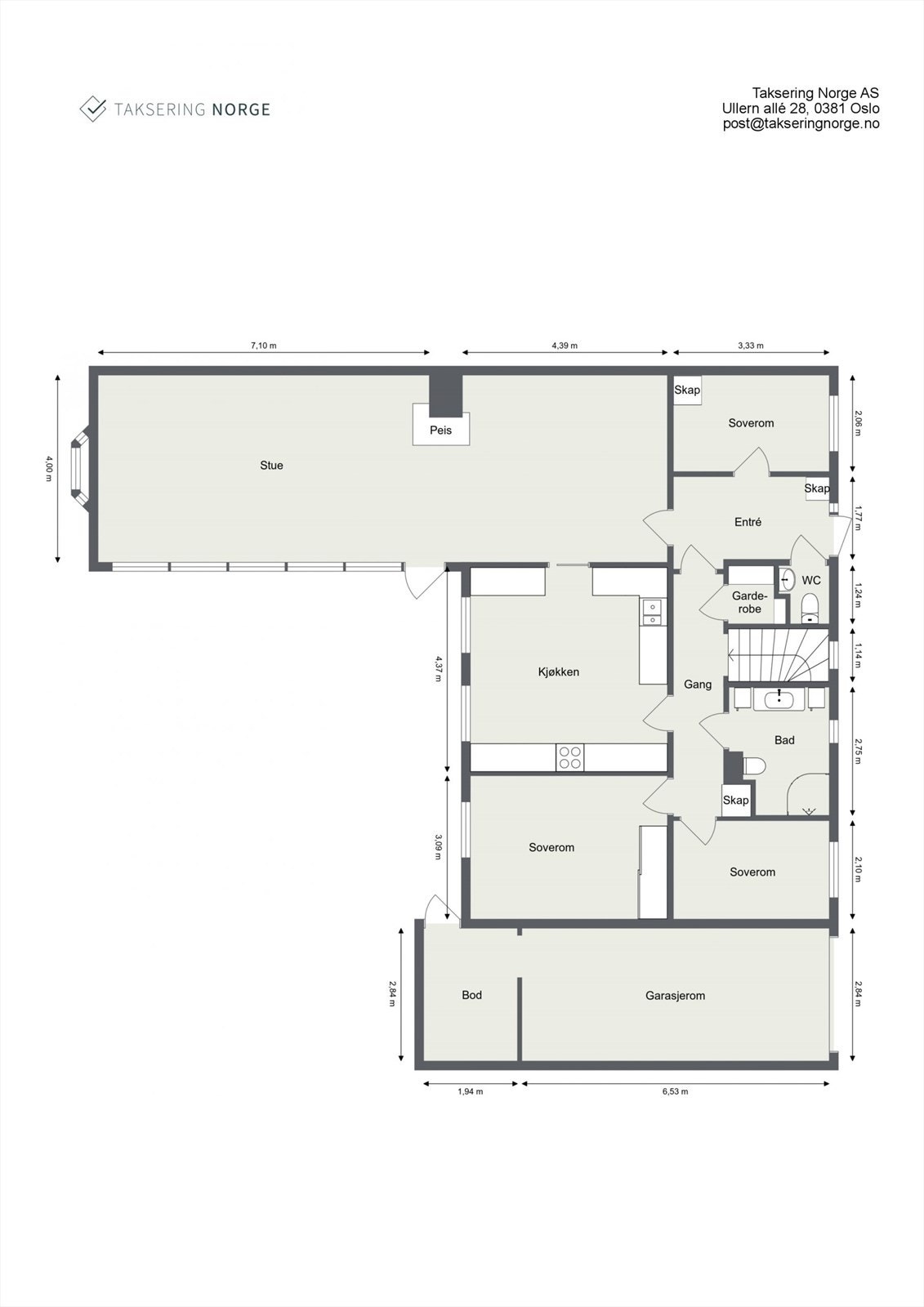 Planskisse 1. etg. Galleribilde