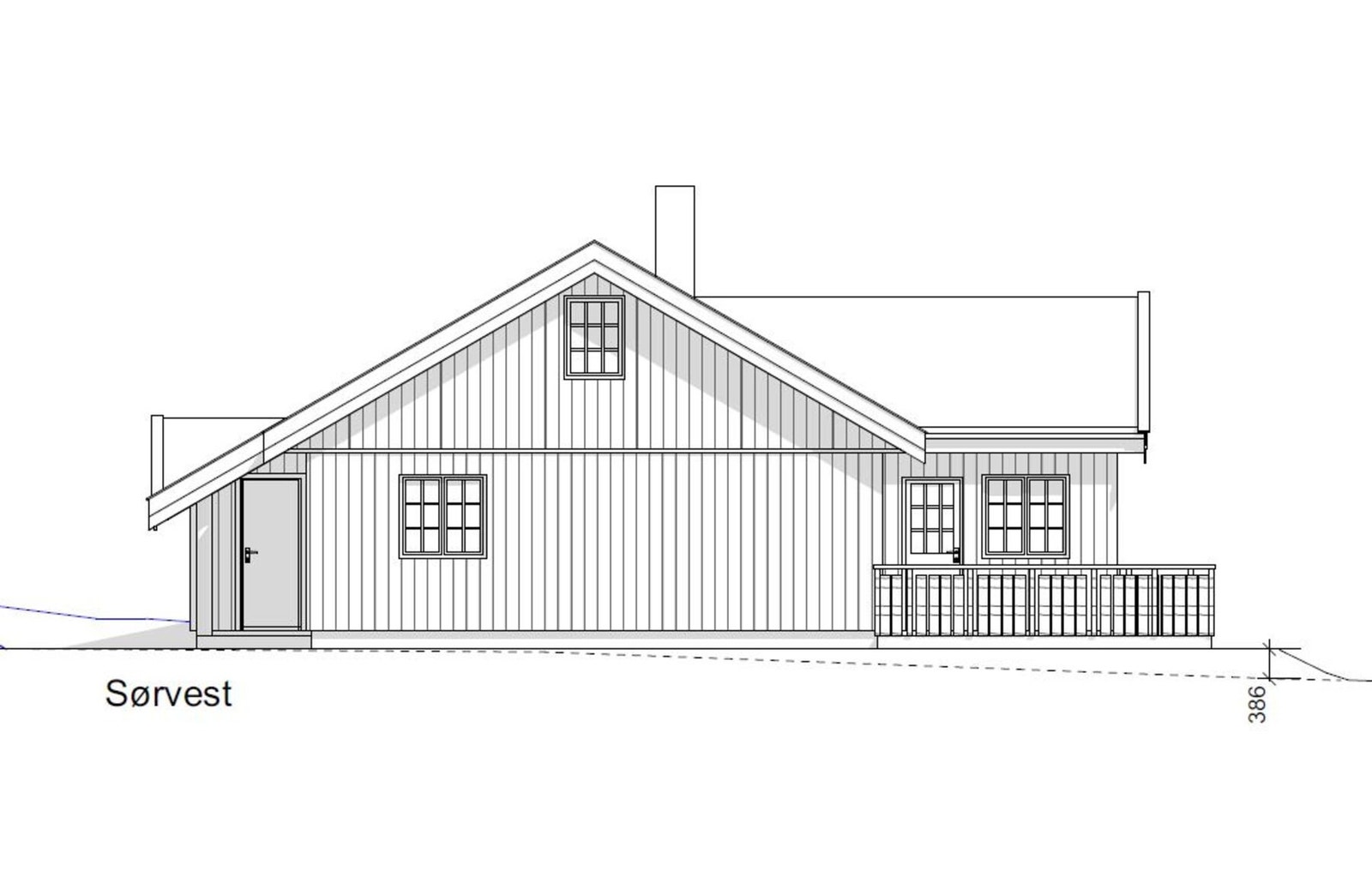 Fasade mot sørvest, Rondablikk 85 tilpasset Galleribilde