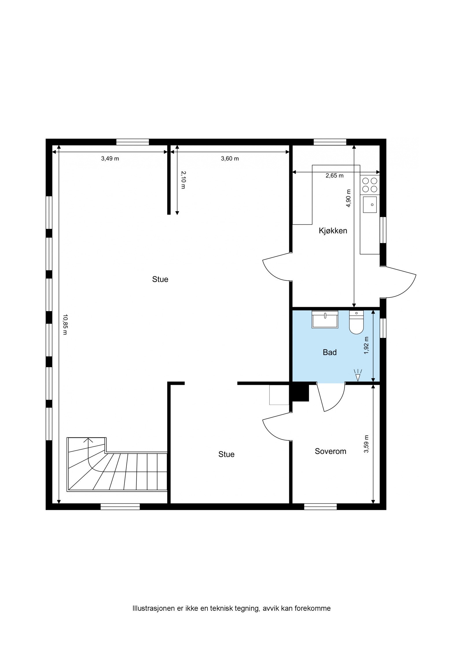 Plantegning - 1.etasje Galleribilde