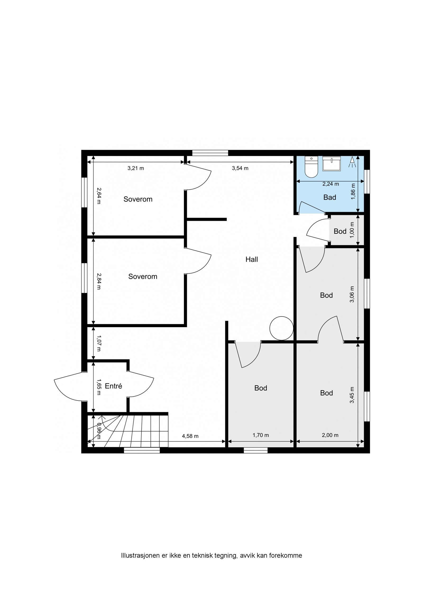 Plantegning - U.etasje Galleribilde
