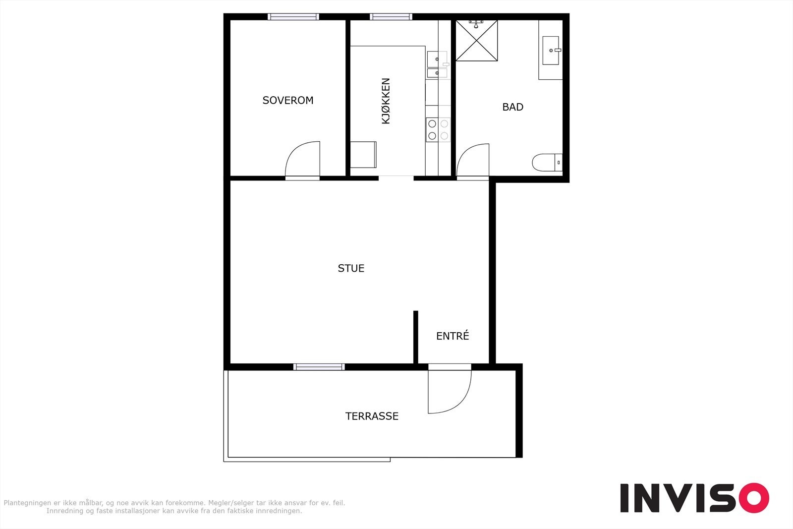 Plantegning. I tillegg disponeres en garasje med tilhørende bod på 26m². Galleribilde