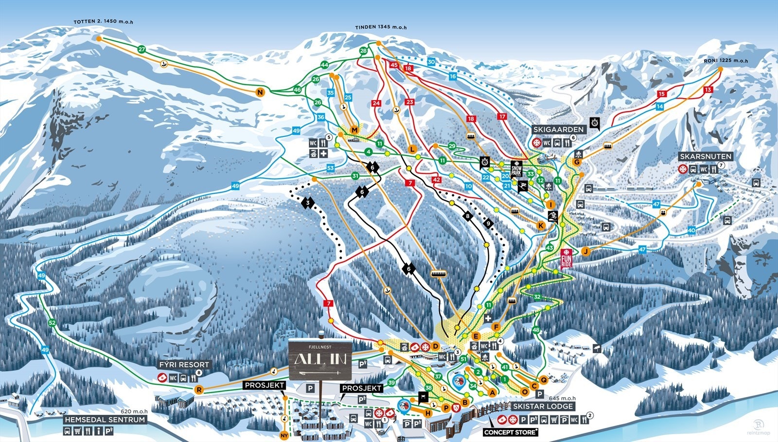 Beliggenhet i Hemsedal Skisenter Galleribilde