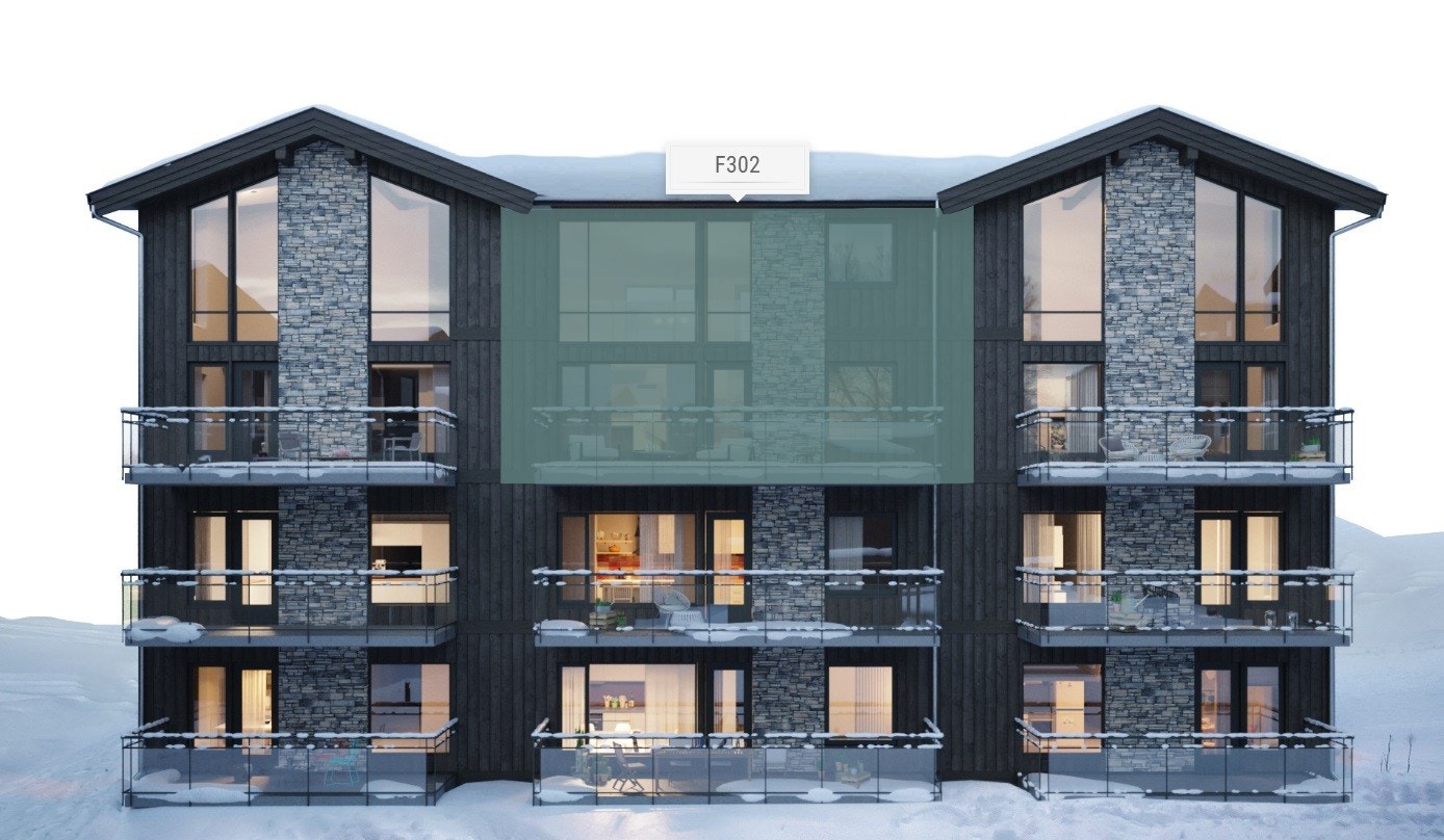 Fjellnest All Inn F302 er toppleilighet over 2 plan. Ta kontakt for å se den luftige og flotte planløsningen. Galleribilde