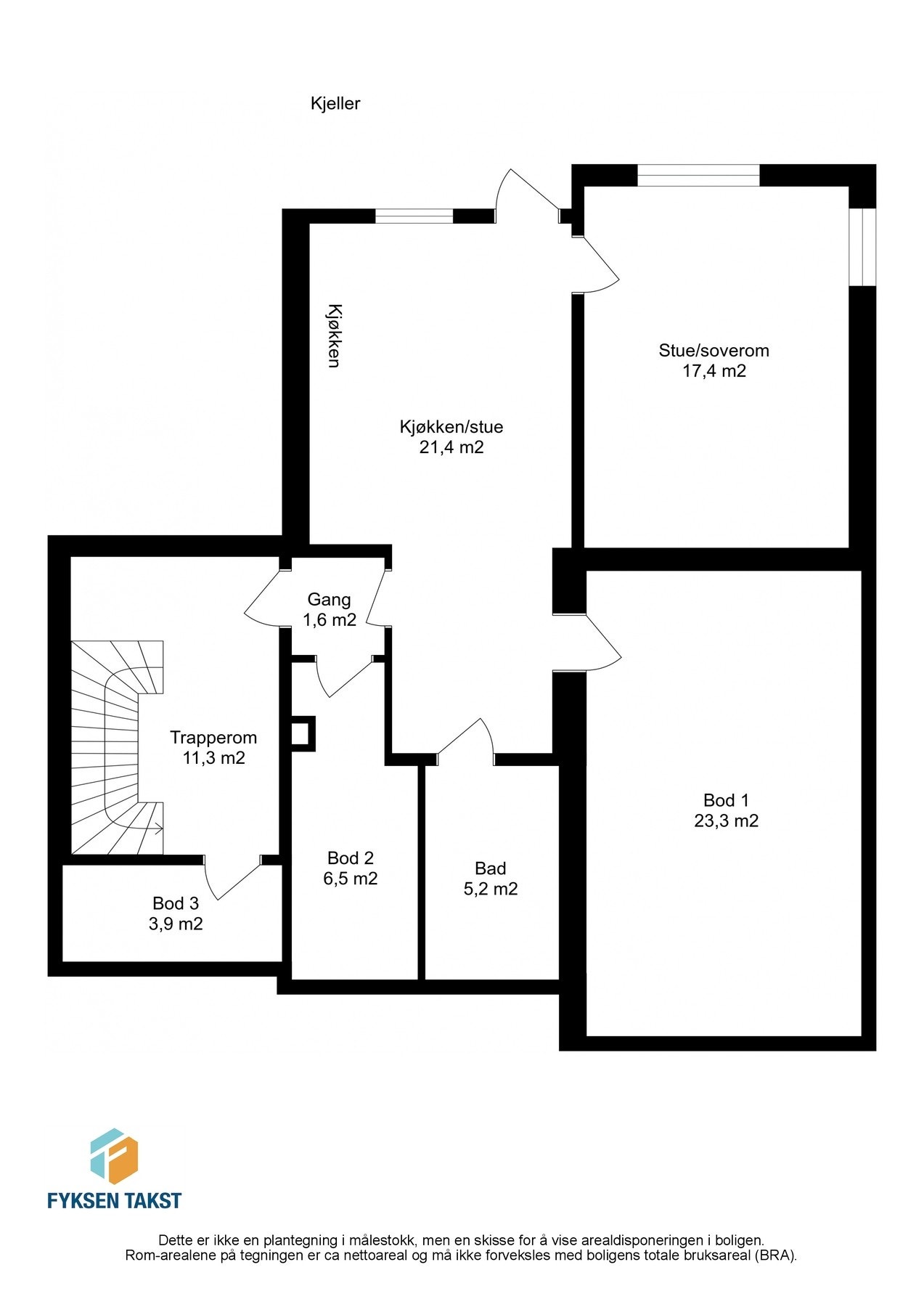 Planskisse kjeller. Galleribilde