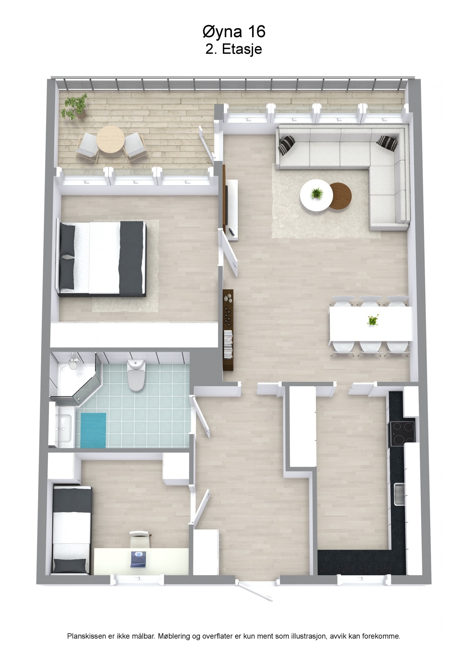 Plantegning (3D). Galleribilde