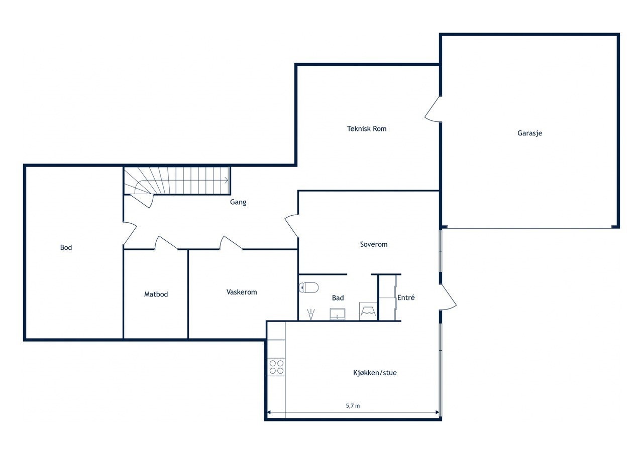 Plantegning kjelleretasje Galleribilde