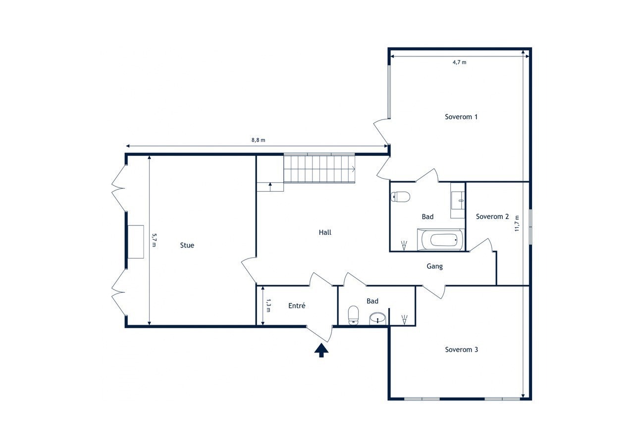 Plantegning 1. etasje Galleribilde