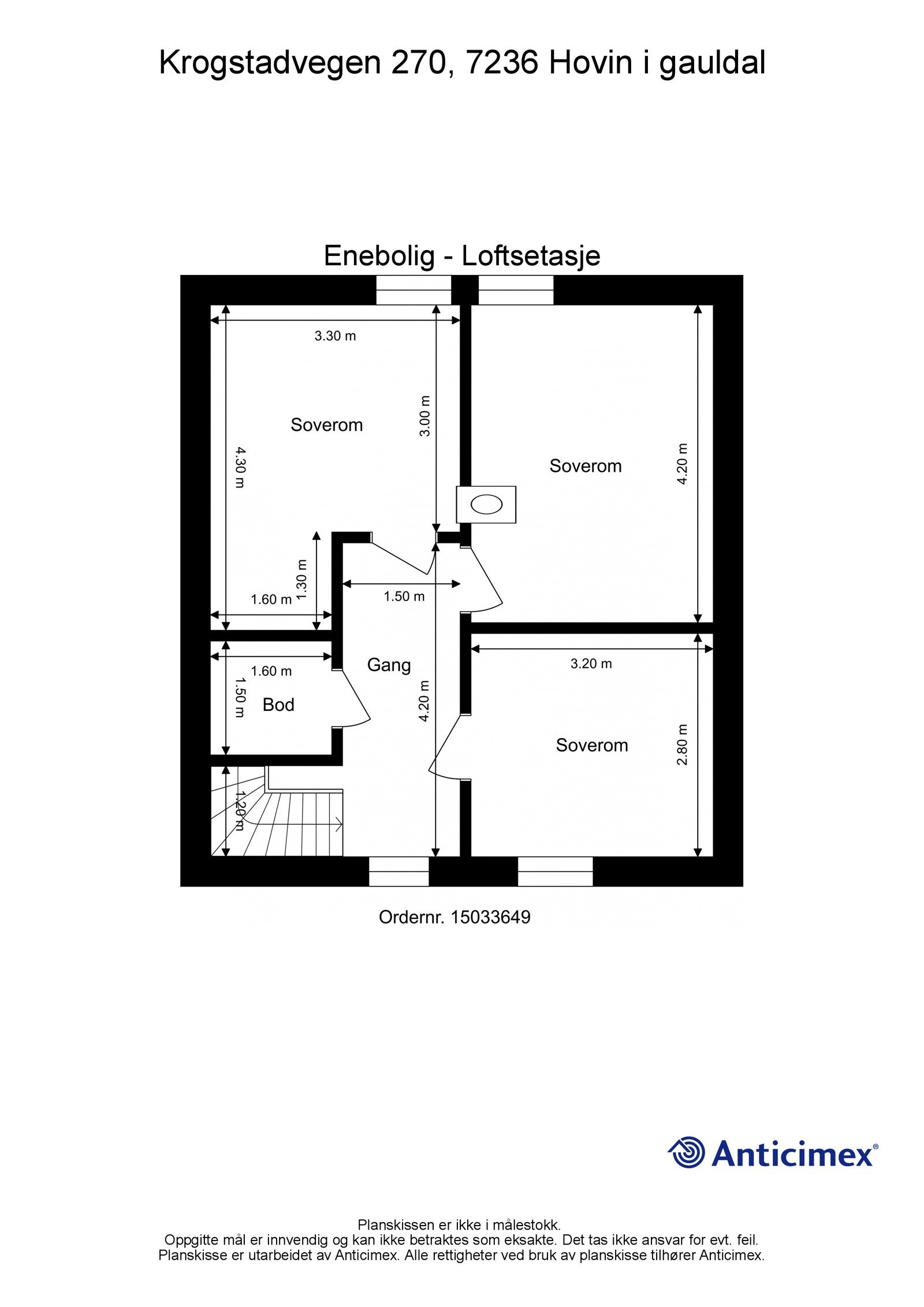 Plantegning for loftetasje. Galleribilde