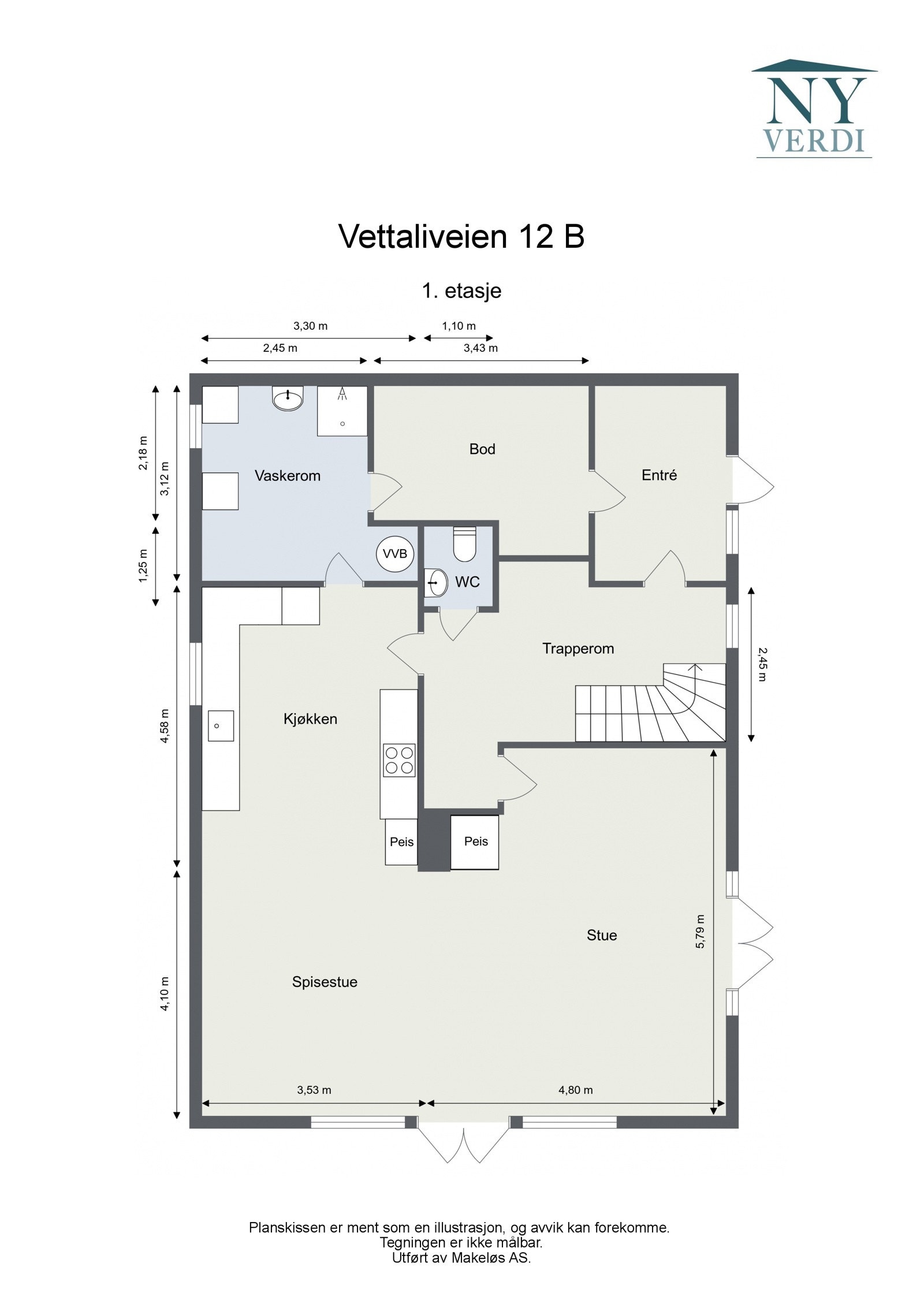 Plantegning 1. etasje Galleribilde
