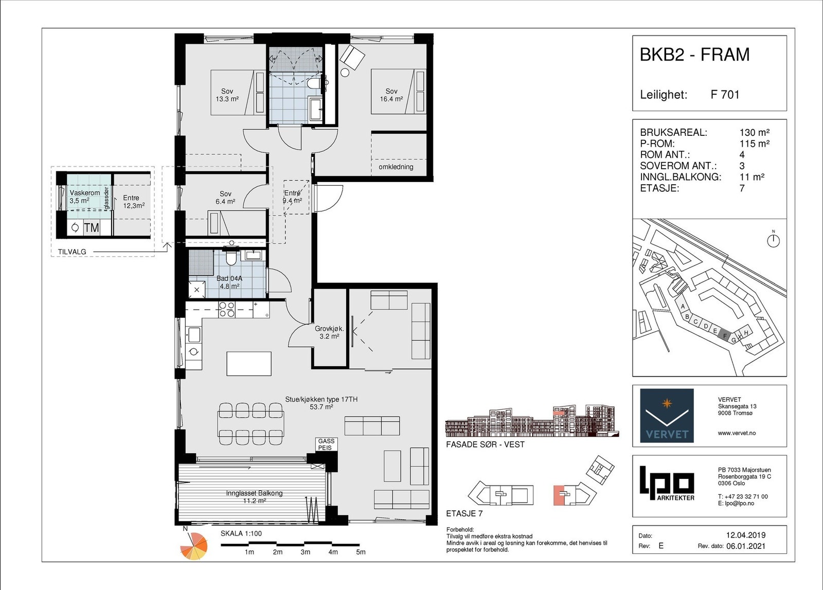 Planskisse over leiligheten. Galleribilde