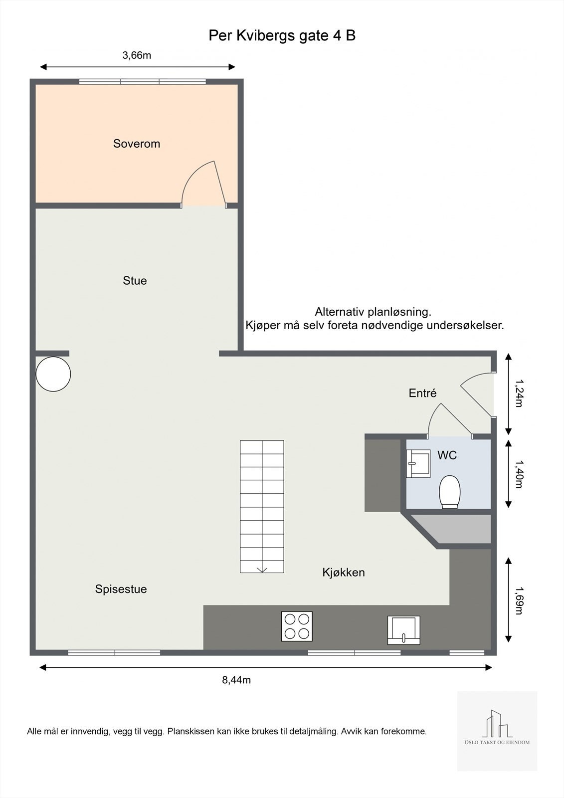 Forslag til alternativ planløsning. Galleribilde
