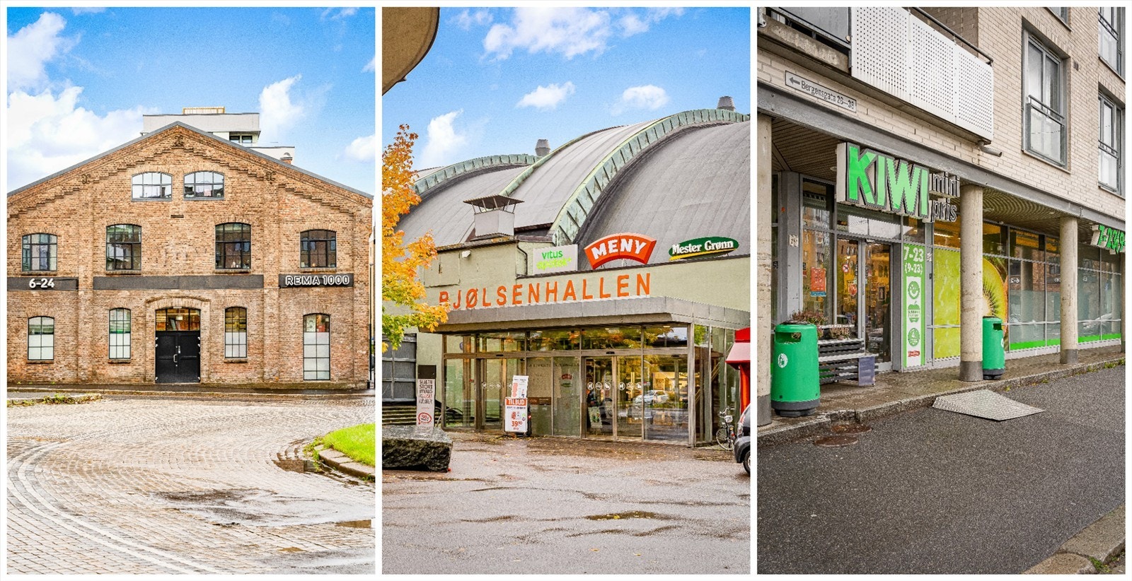 Både Rema 1000, Meny og Kiwi er kun få minutters gange unna boligen Galleribilde