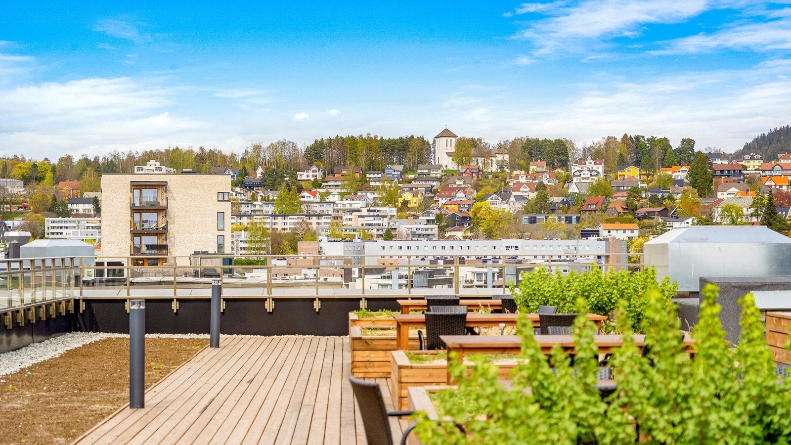 Flott utsikt fra takterrassene Galleribilde