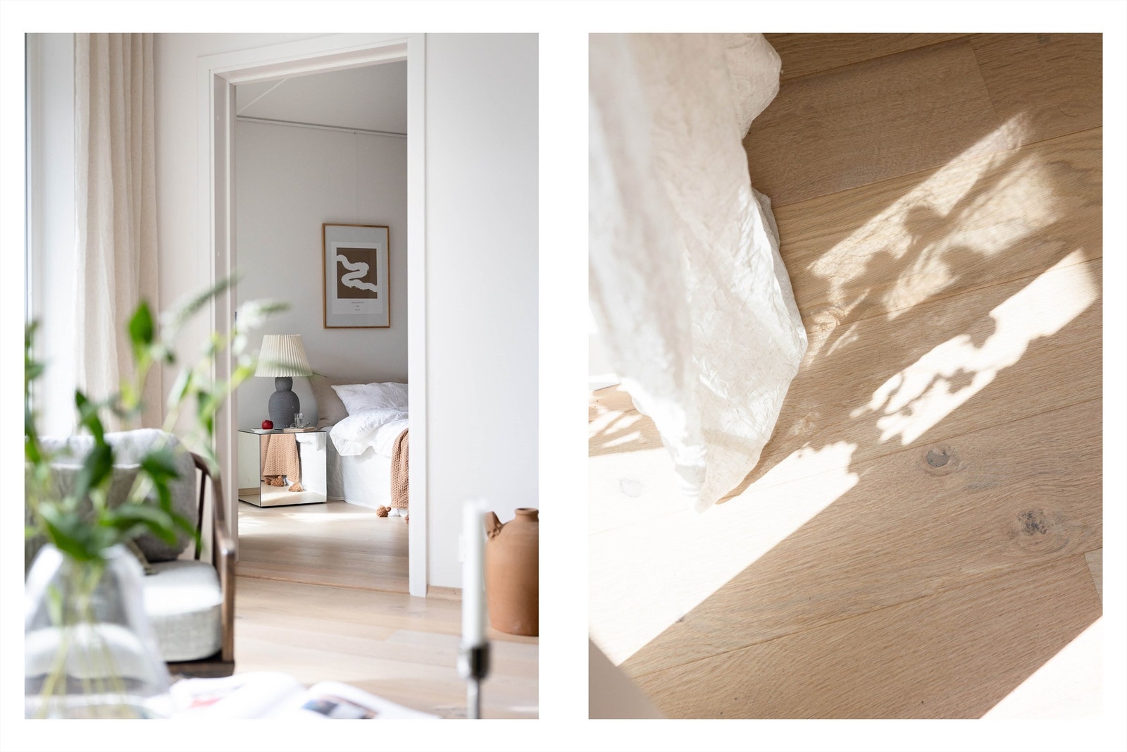 Gjennomgående i hele boligen er det klassisk, enstavs eikeparkett av høy kvalitet Galleribilde