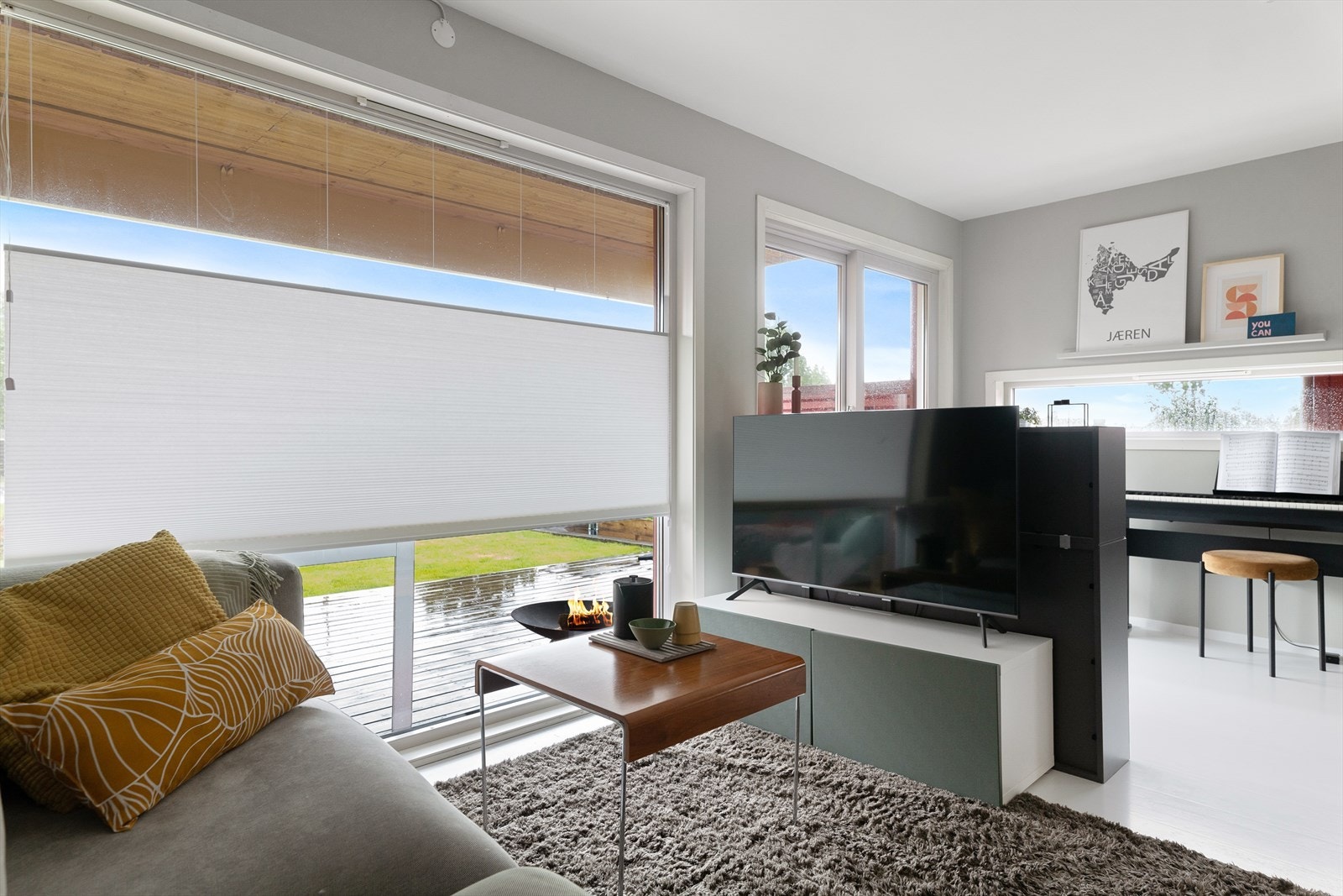 Smart løsning gir rom for tre soner møblering. Galleribilde