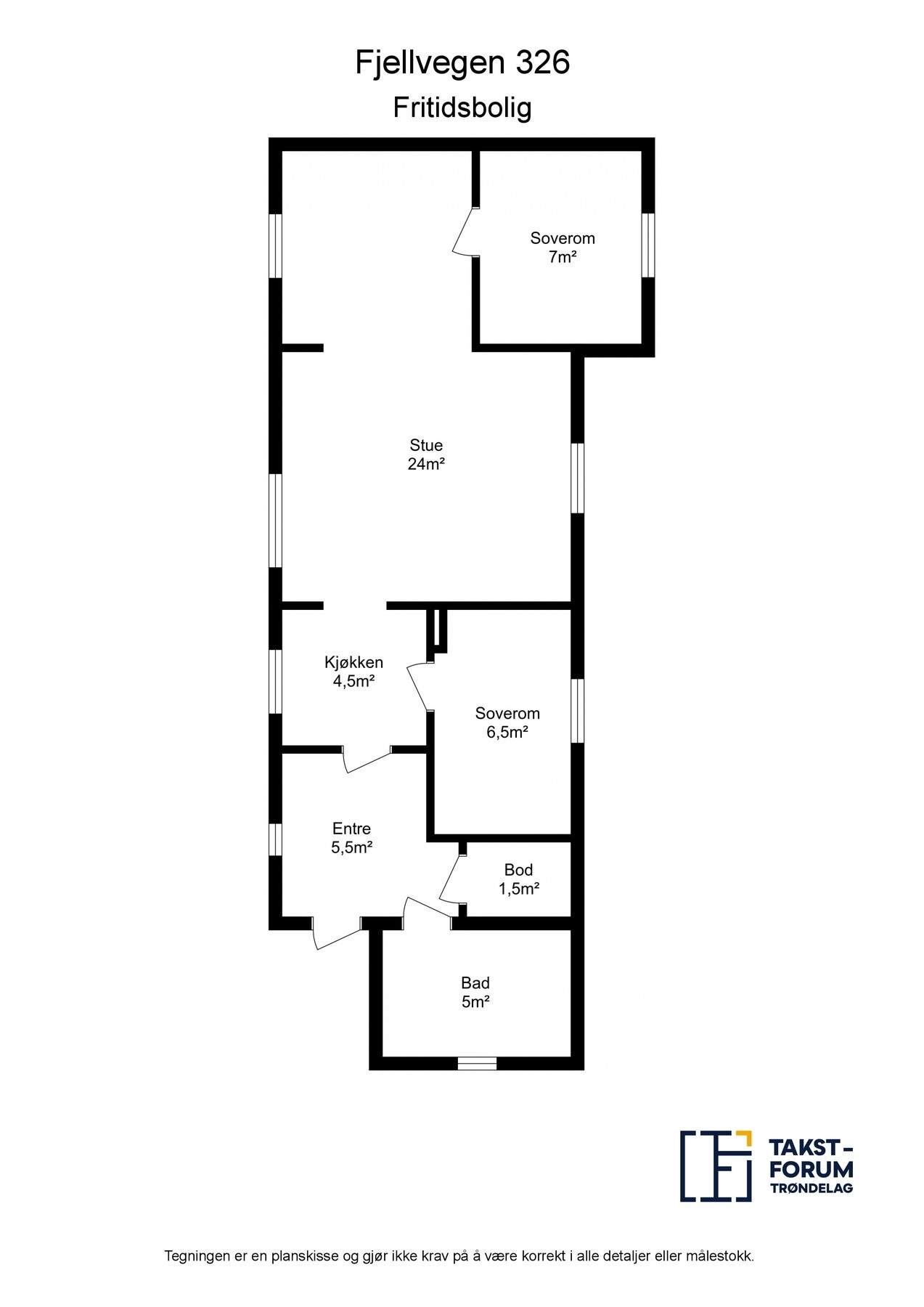 Plantegning hytte. Galleribilde