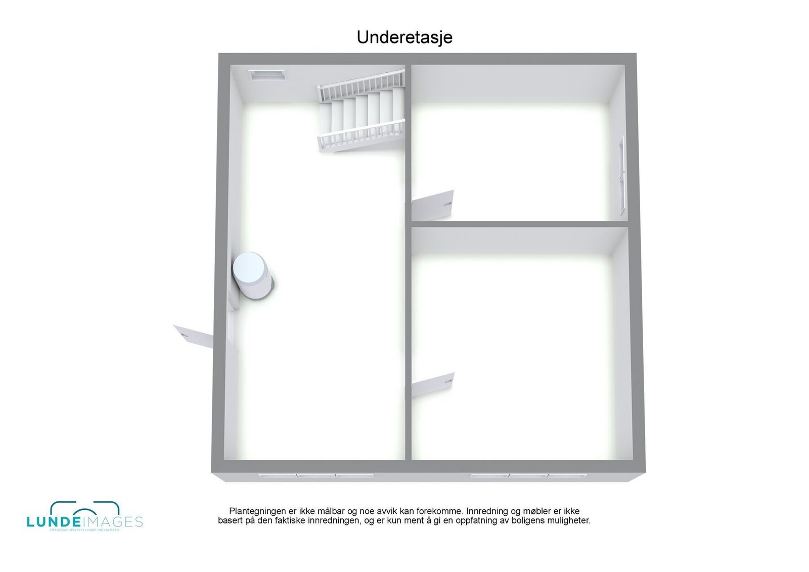 Plantegning underetasje 3D - ikke målbar Galleribilde