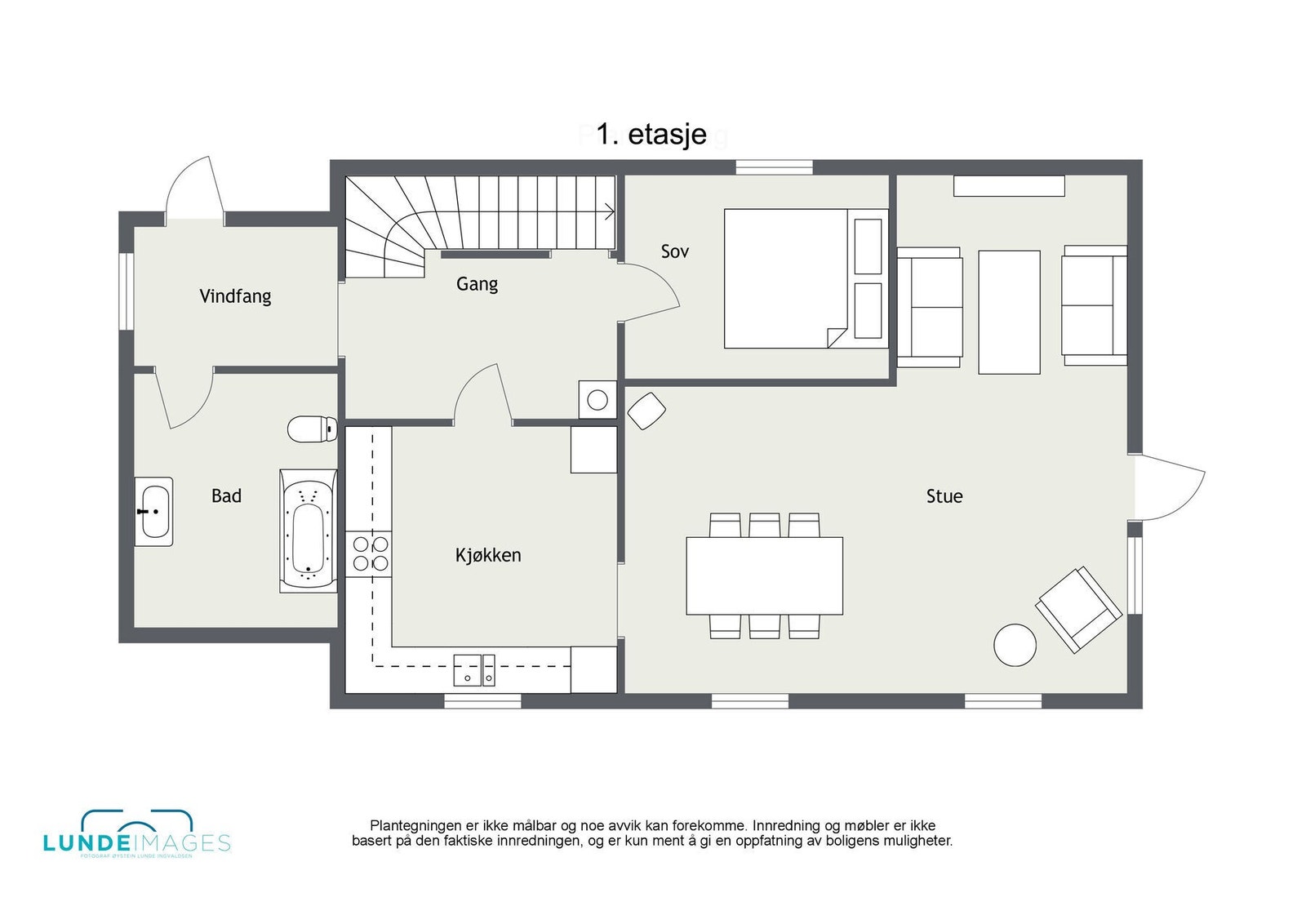 Plantegning 1. etasje - ikke målbar Galleribilde