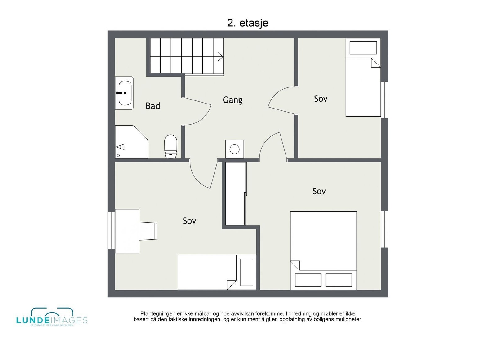 Plantegning 2. etasje - ikke målbar Galleribilde
