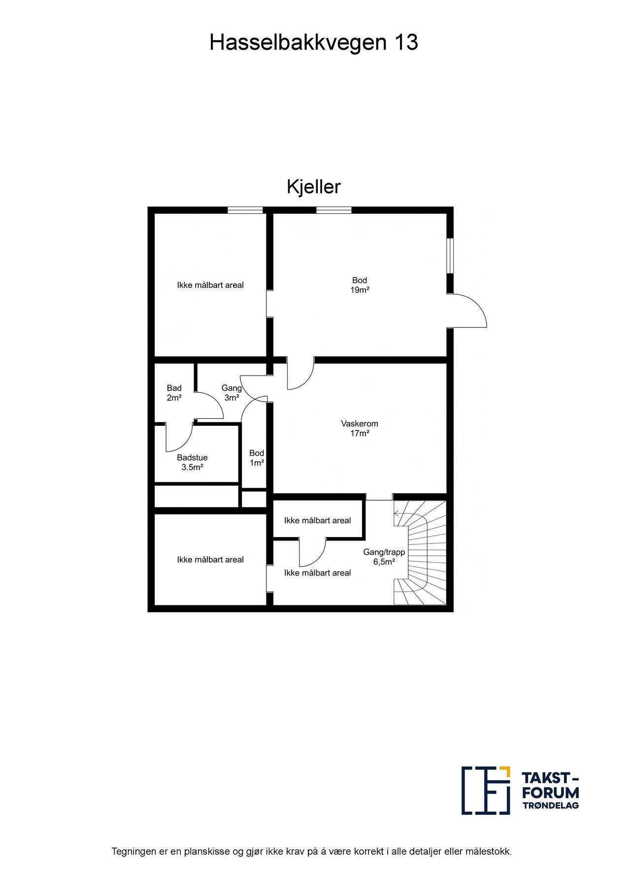 Planskisse kjeller. Galleribilde