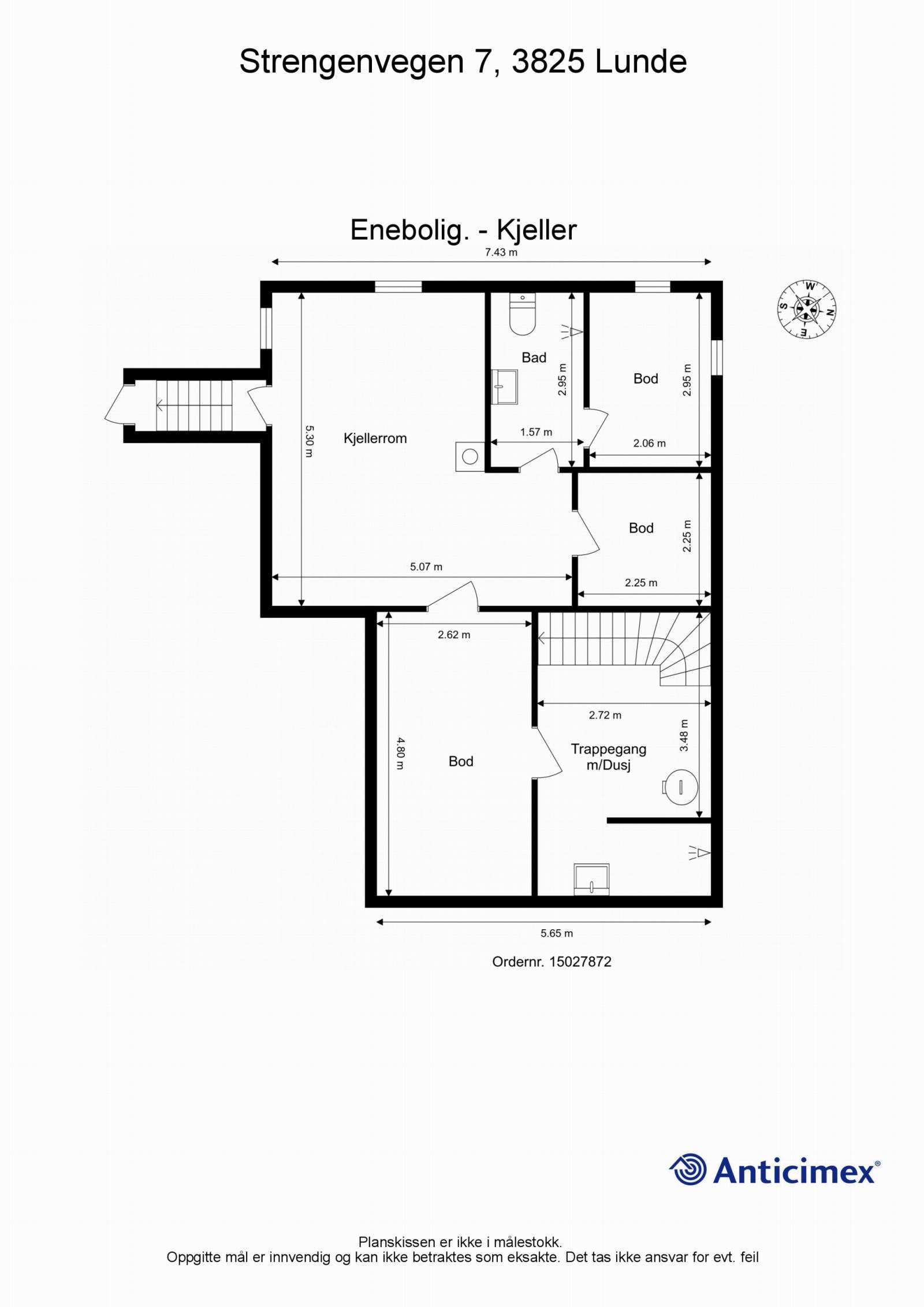Plantegning kjeller. Galleribilde